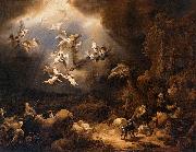 Govaert Flinck Angels Announcing the Birth of Christ to the Shepherds oil painting artist